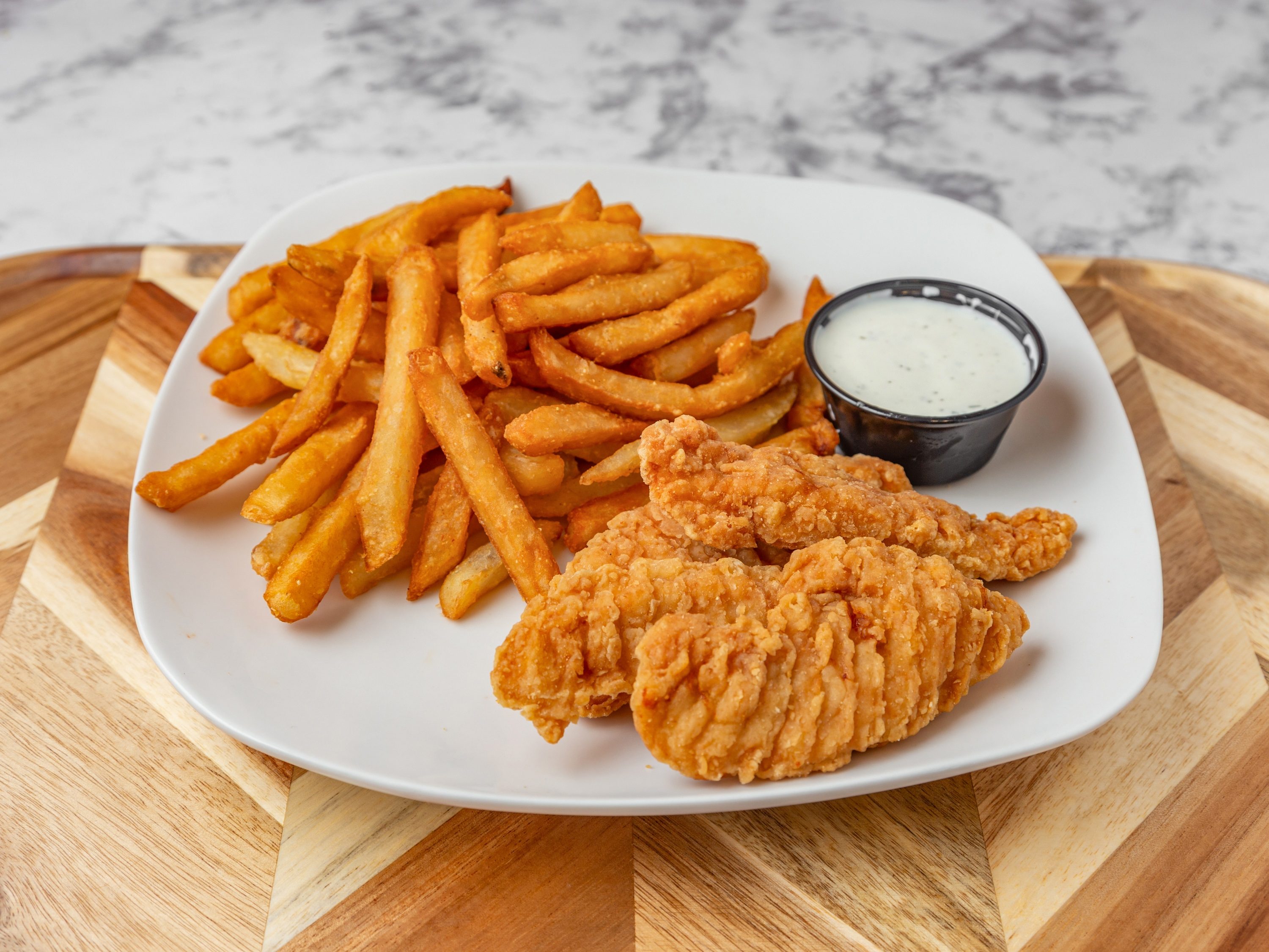 Chicken Tenders with Fries.